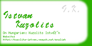 istvan kuzolits business card